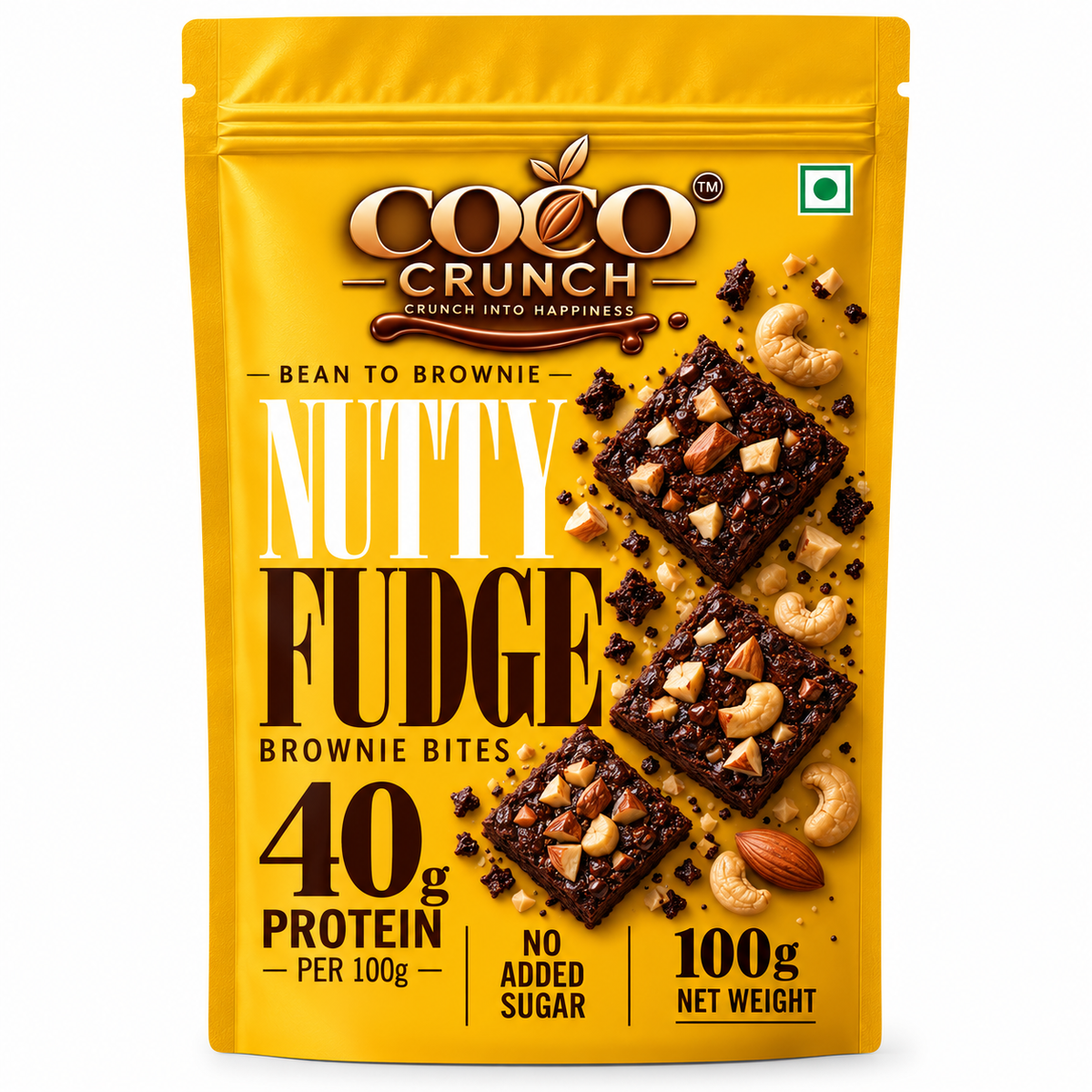 Nutty Fudge • 40g Protein • Sugar Free High Protein Brownies Bites • 100g